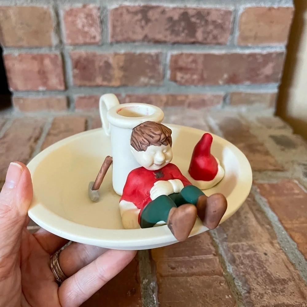 PartyLite Santa's Elves Saucerlite with Box